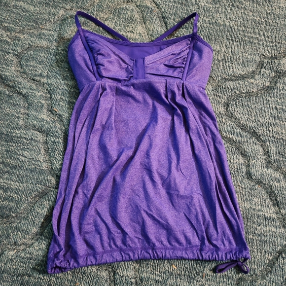 Lululemon Shelf Tank Bra Drawstring Waist Criss Cross Back Purple Size 6 - Picture 1 of 6